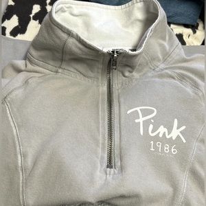 Light Grey Victoria’s Secret Pink Yoga 1/4 zip